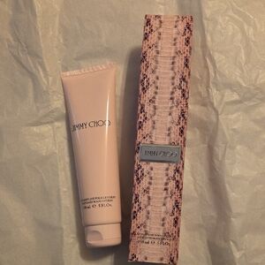 Jimmy Choo Blush Pink Body Lotion with Snakeskin-Patterned Box - Never Used